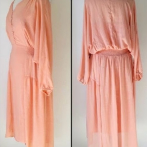 NWT Prologue by Target coral Long Sleeve hi/lo dress 1X - Picture 4 of 5